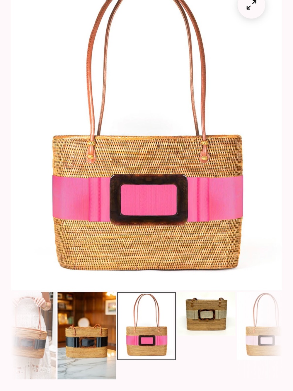 Lisi Lerch bag with Pink Accent bow, and Brown Leather Straps NWT